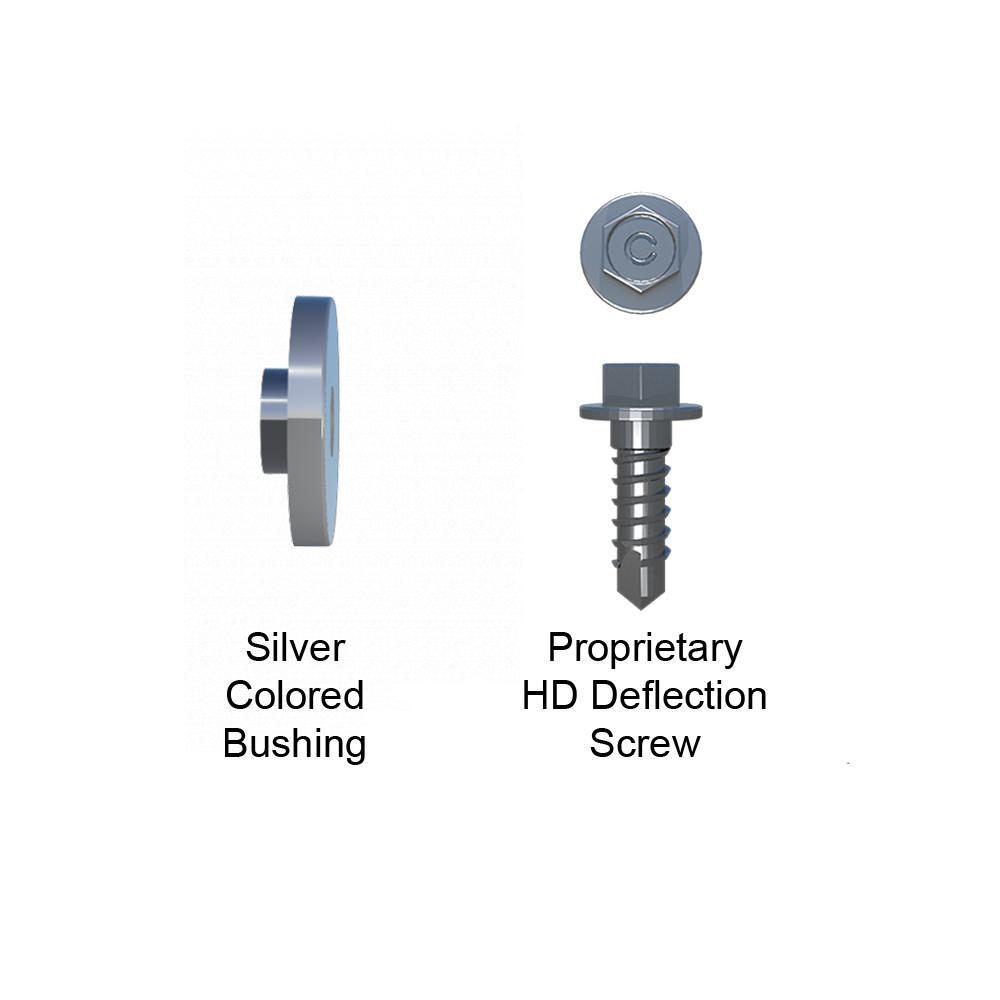 Silver Bushing for 12ga Clips & Proprietary Deflection Screws (For Stud Connection)