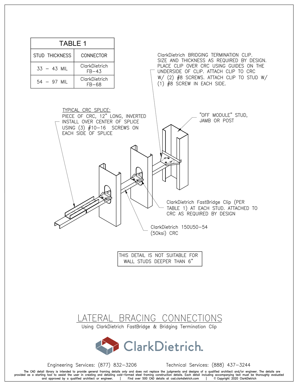 LATERAL BRACING AND TERMINATION CONNECTION