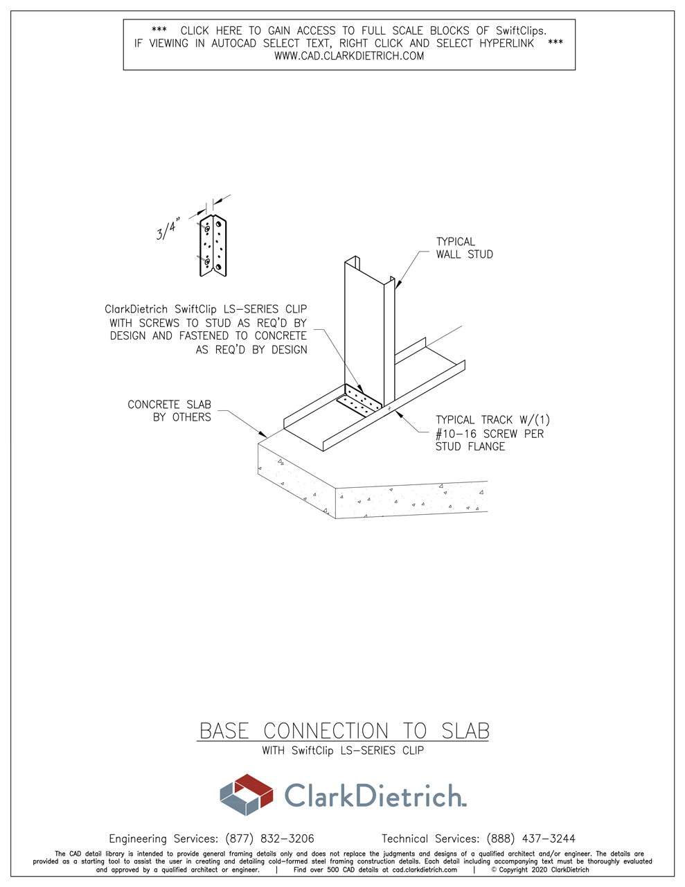 BASE CONNECTION TO SLAB WITH LS-SERIES CLIP  
