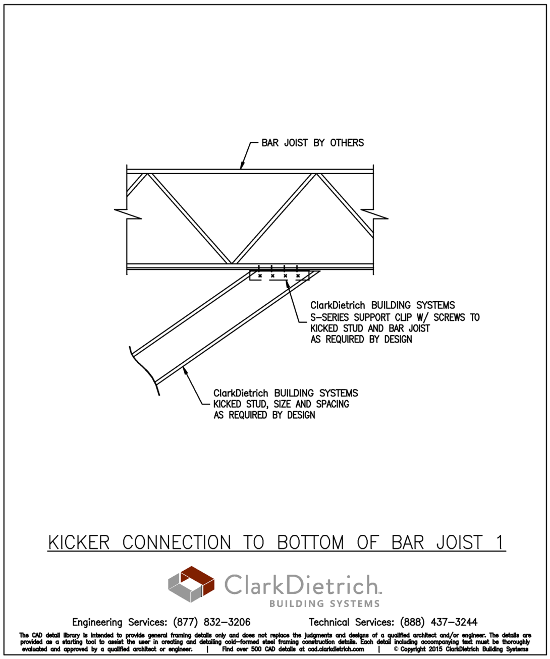Kicker Connection to Bottom of Bar Joist 1