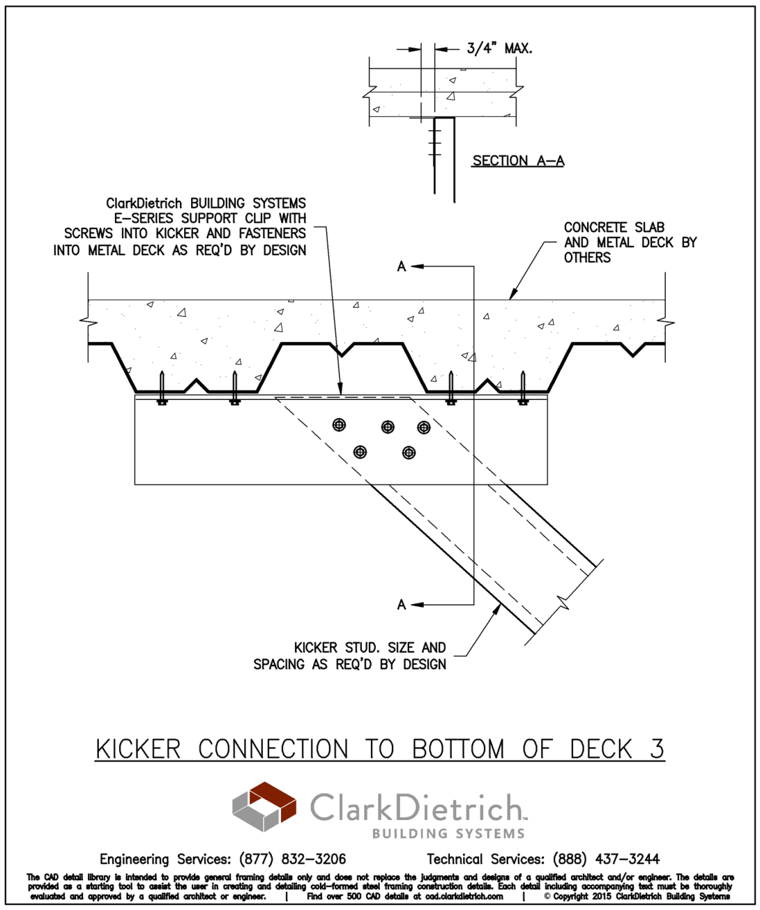 Kicker Connection to Bottom of Deck 3
