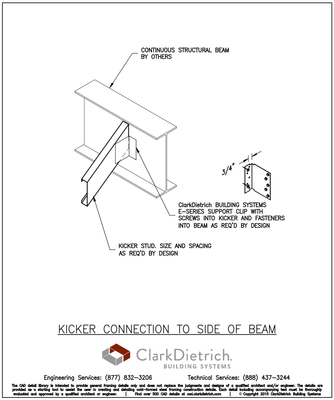 Kicker Connection to Side of Beam