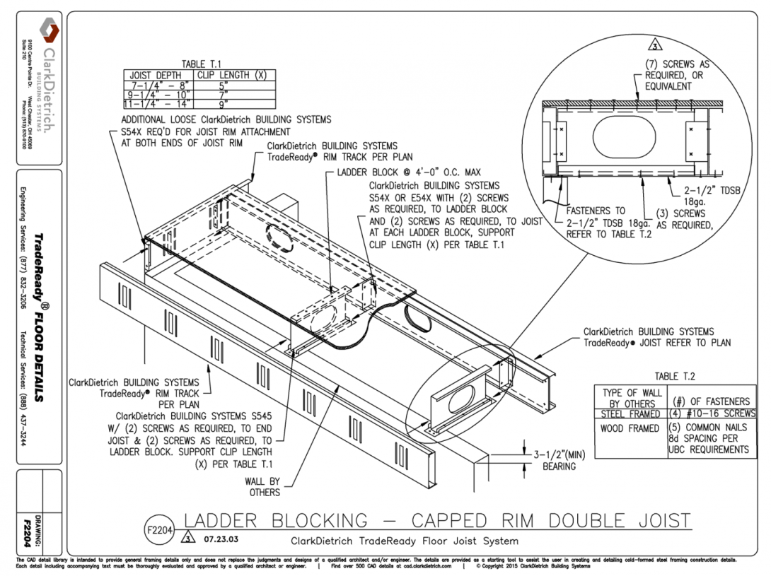 Ladder Blocking-Capped Rim Double Joist