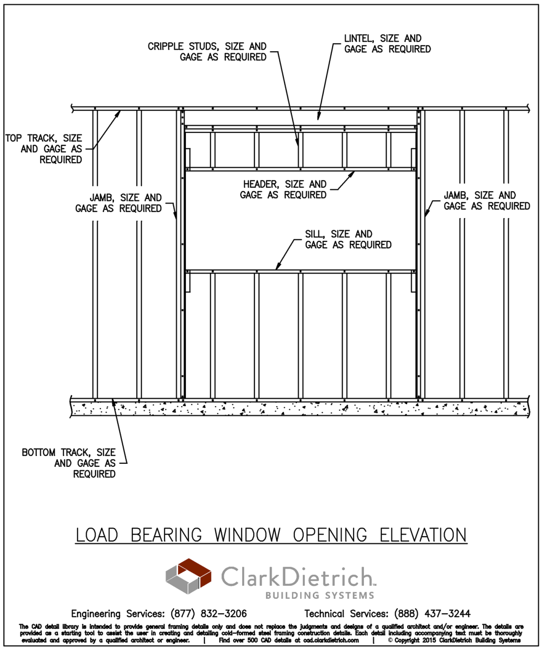 Load Bearing Window Opening Elevation