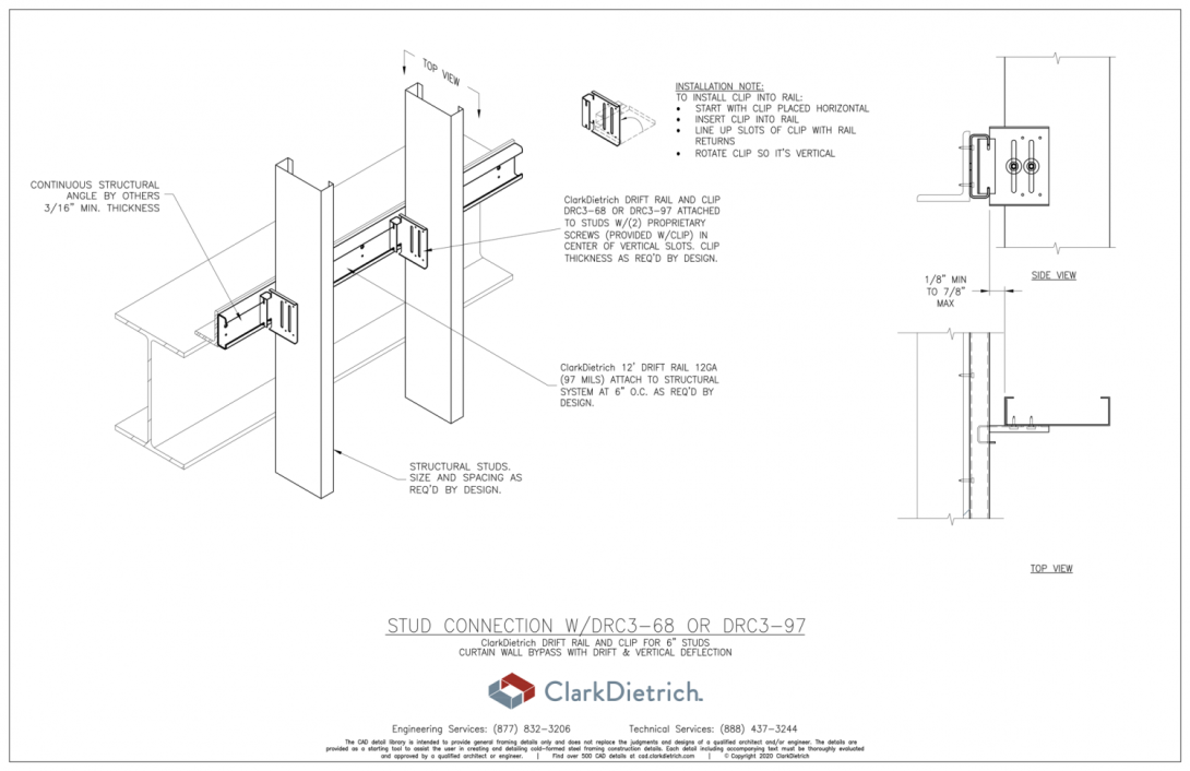 Stud Connection Bypass Drift Rail+Clip (DRC3)