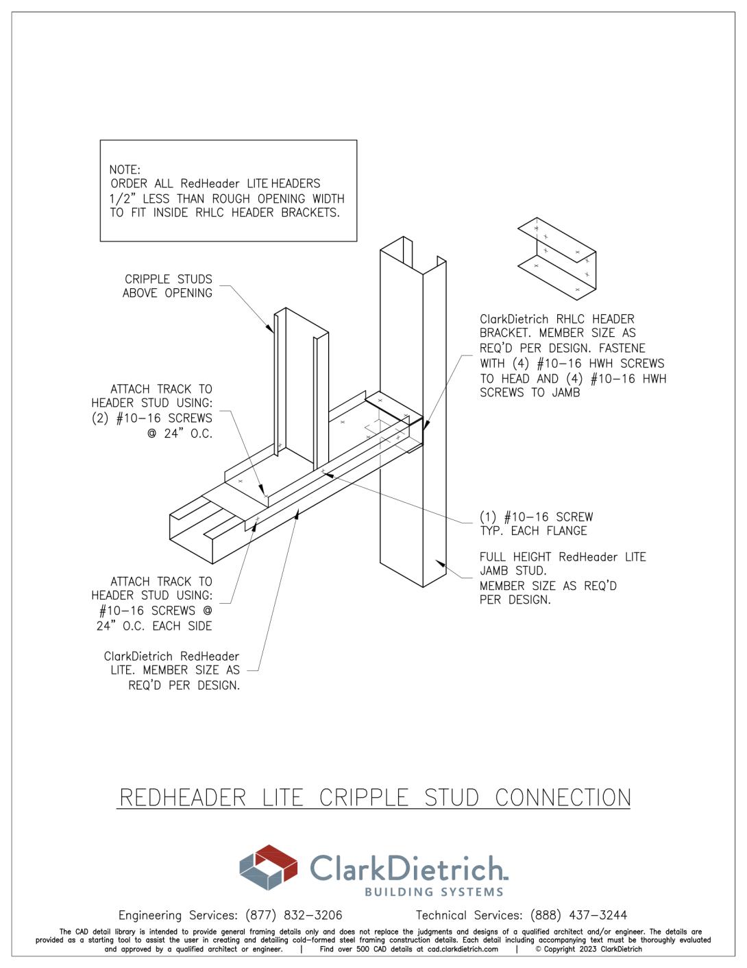 RedHeader Lite Cripple Connection